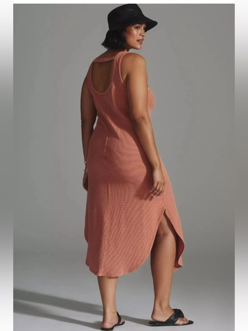 Anthropologie Daily Practice Waffle Knit Snap-Down Midi Dress M NWOT - Picture 4 of 12